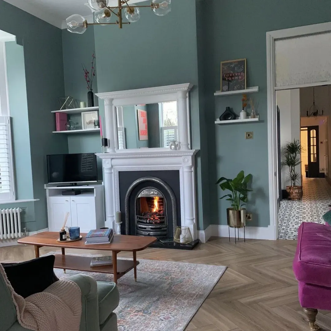 Dulux Rosemary Leaf victorian living room inspo