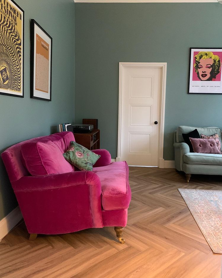 Eclectic interior review Dulux Rosemary Leaf paint