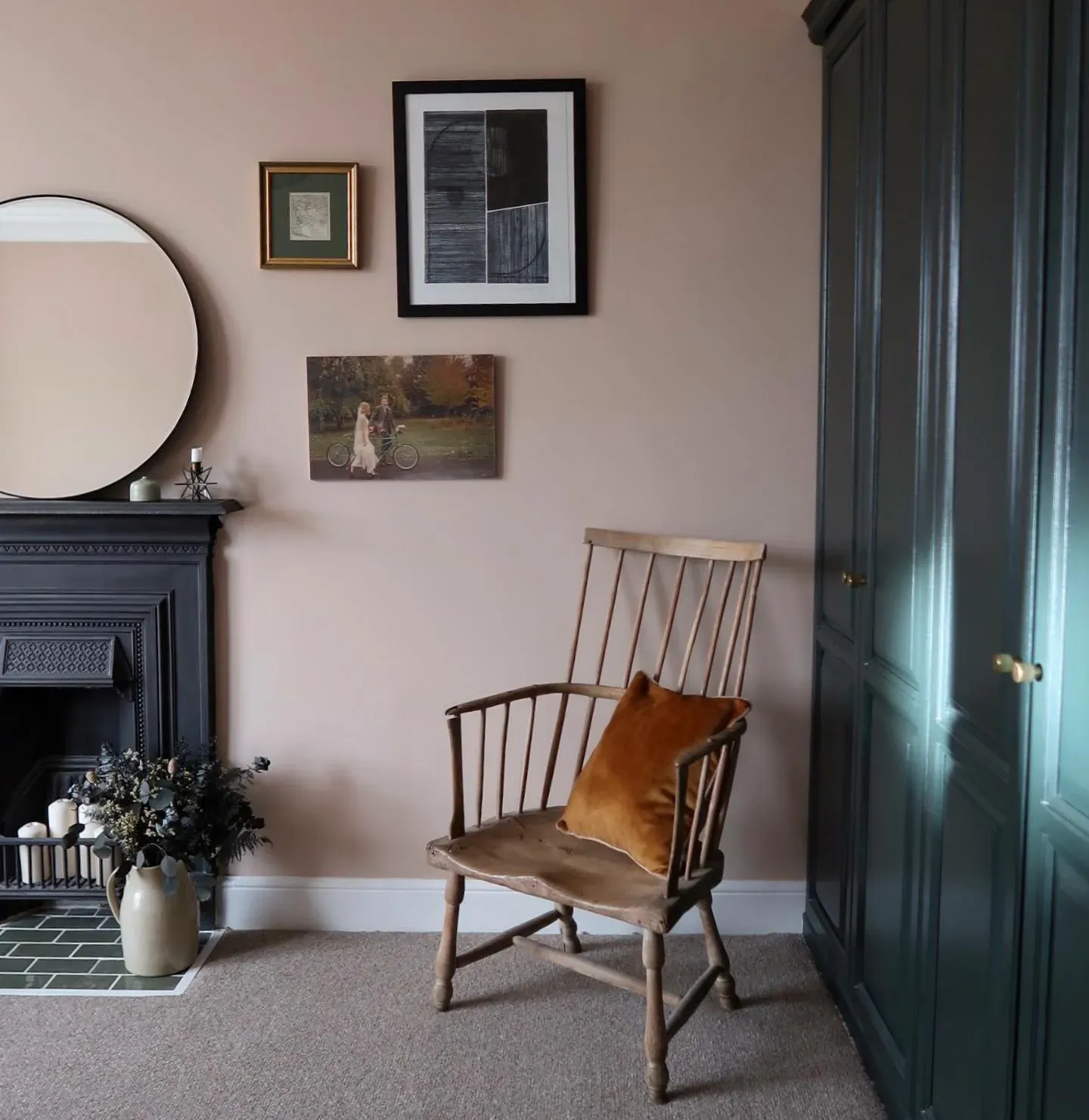 Farrow and Ball Setting Plaster 231 living room fireplace