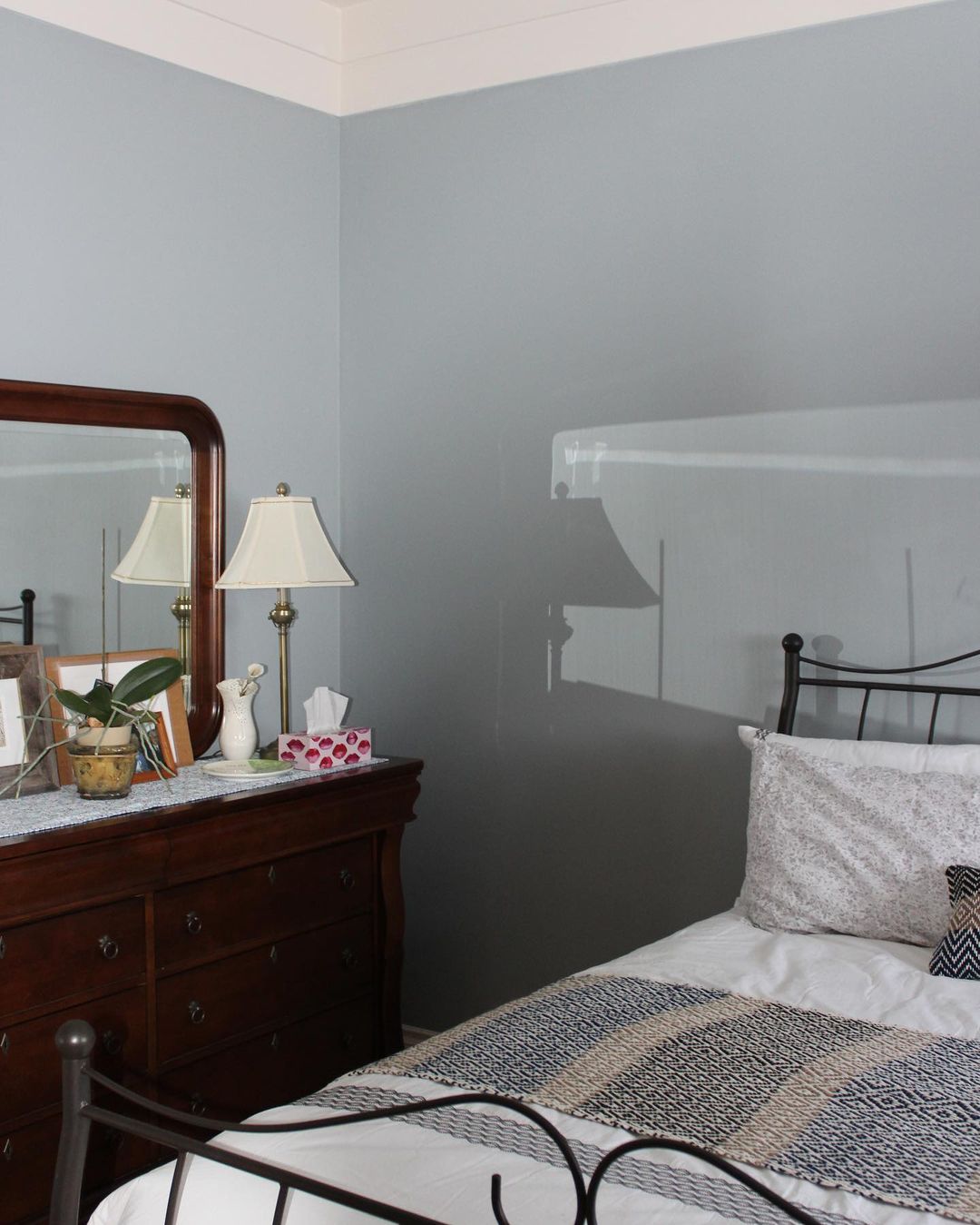 Gray bedroom color by Sherwin Williams Uncertain Gray