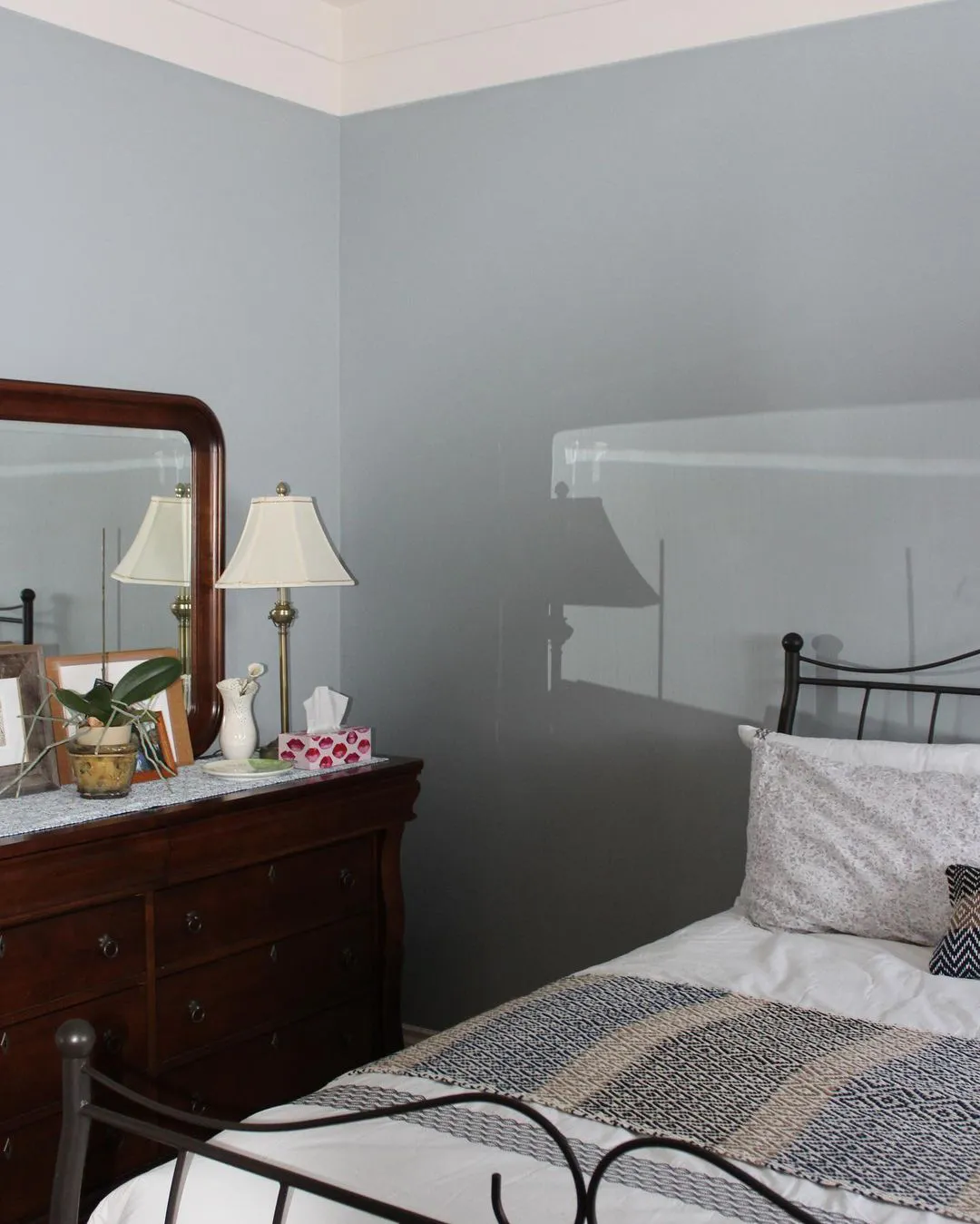 Gray bedroom color by Sherwin Williams Uncertain Gray