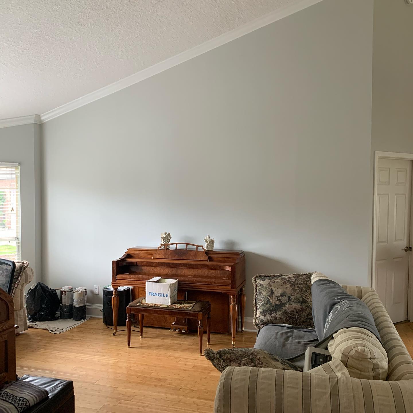 Light grey wall paint interior Sherwin Williams Silverpointe