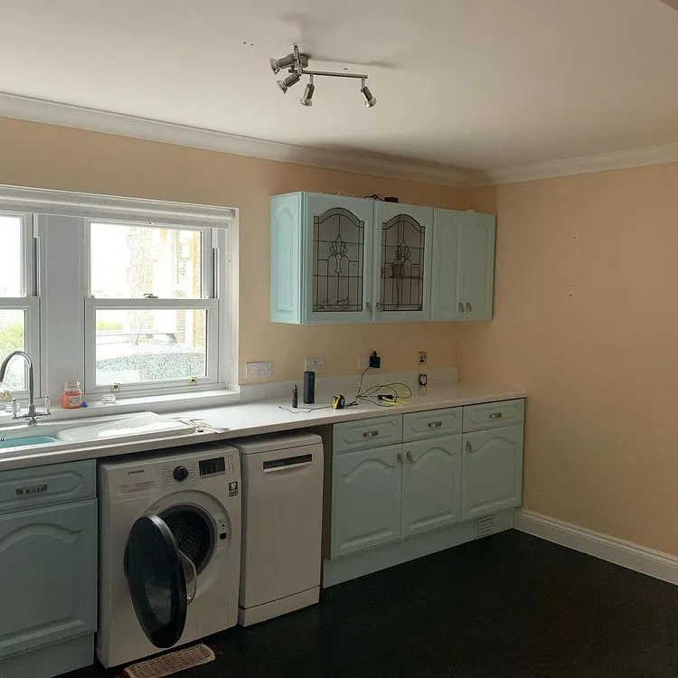 Kitchen with warm color Dulux Soft Peach