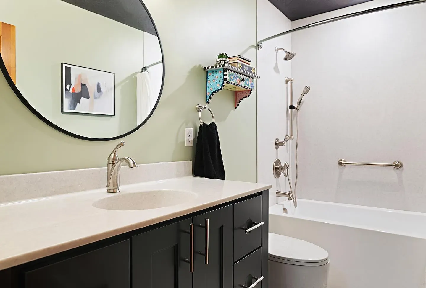 SW Softened Green bathroom paint