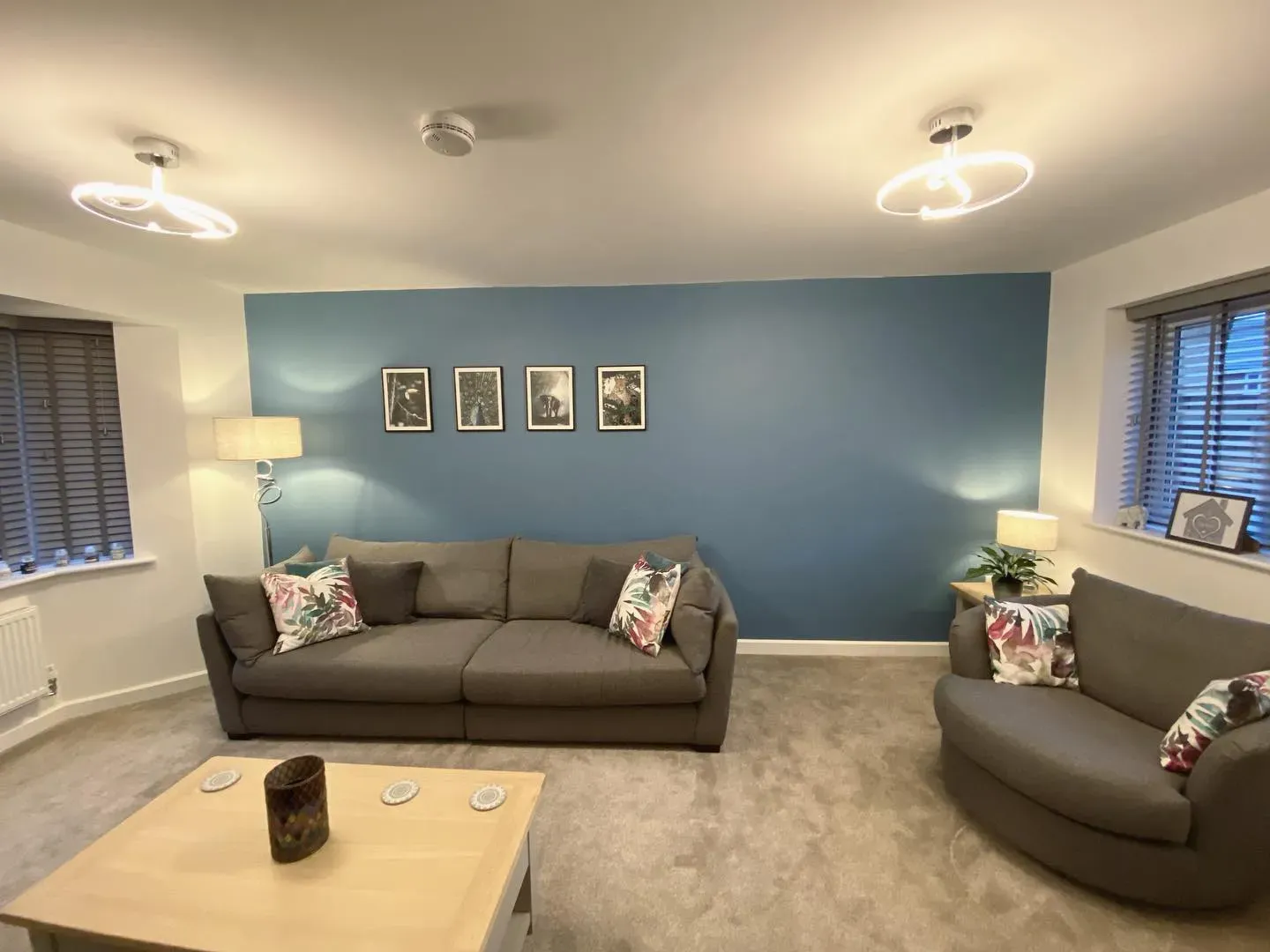 Stonewashed Blue living room accent wall