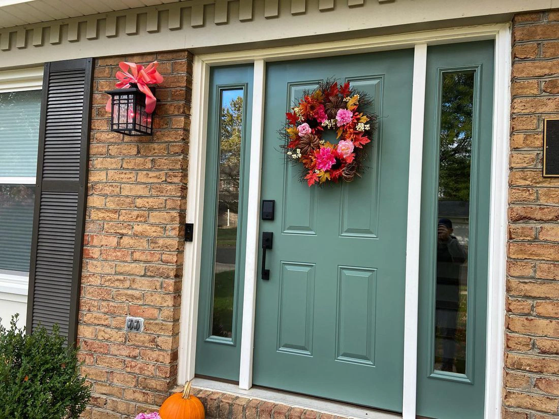 Studio blue green door