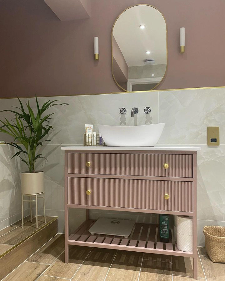 Farrow and Ball Sulking Room Pink 294 bathroom vanity