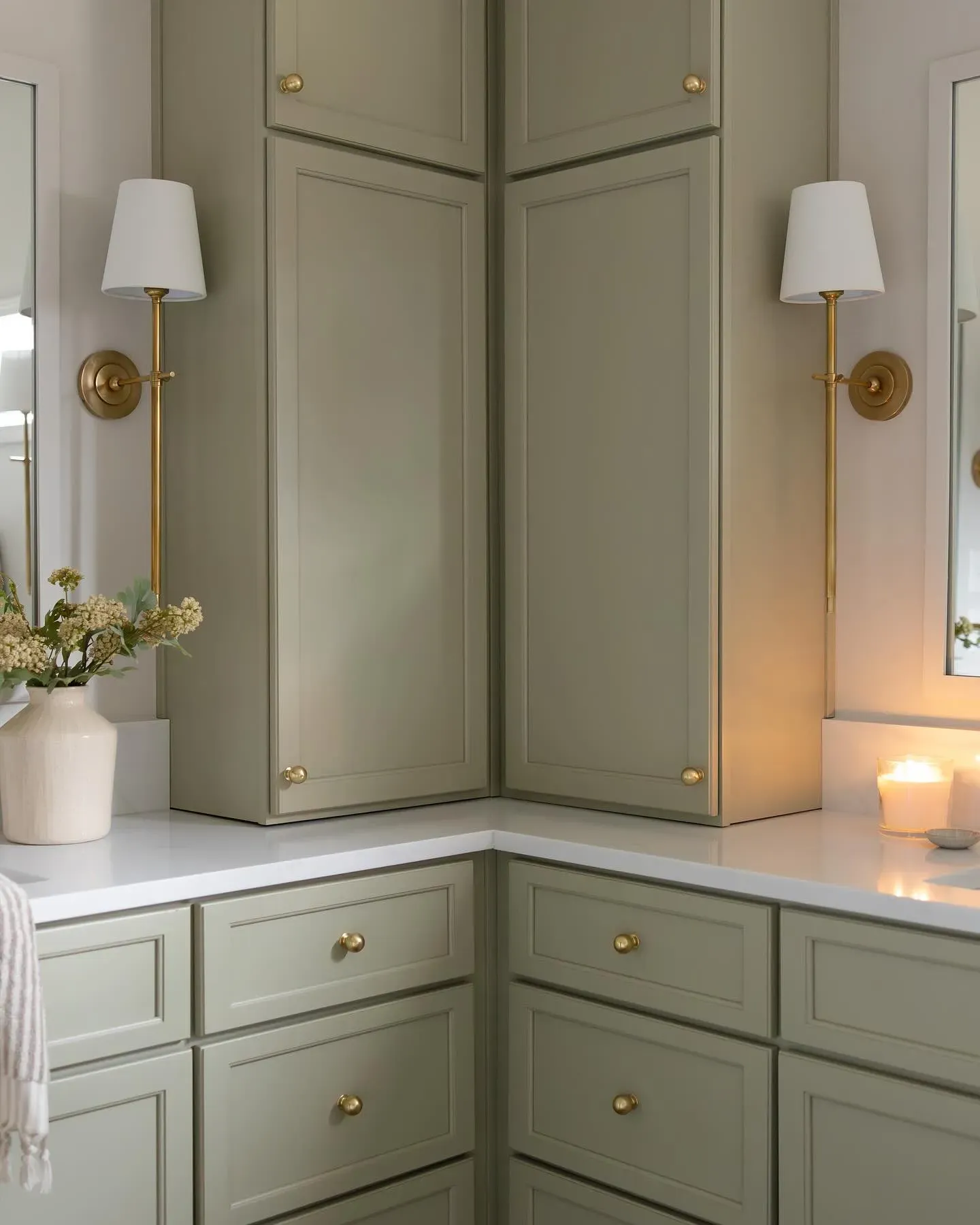 Sherwin Williams Svelte Sage bathroom vanity paint
