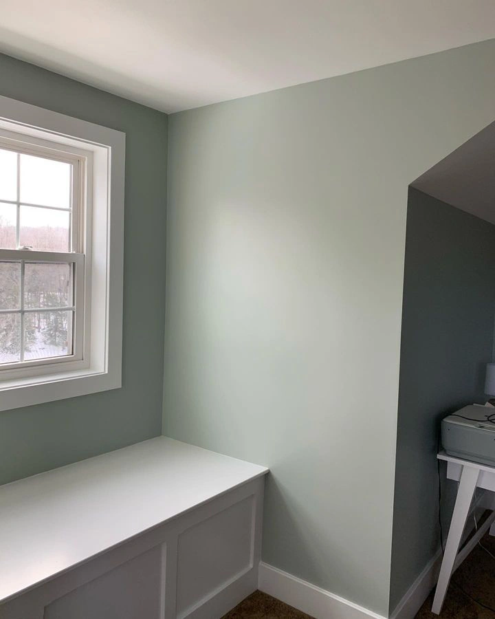 Muted green color Sherwin Williams Comfort Gray