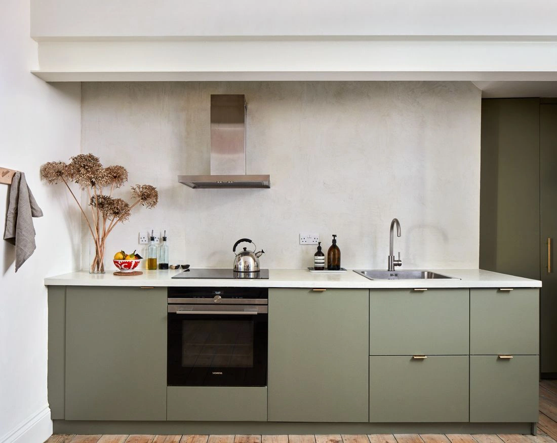 Farrow and Ball Treron 292 kitchen cabinets