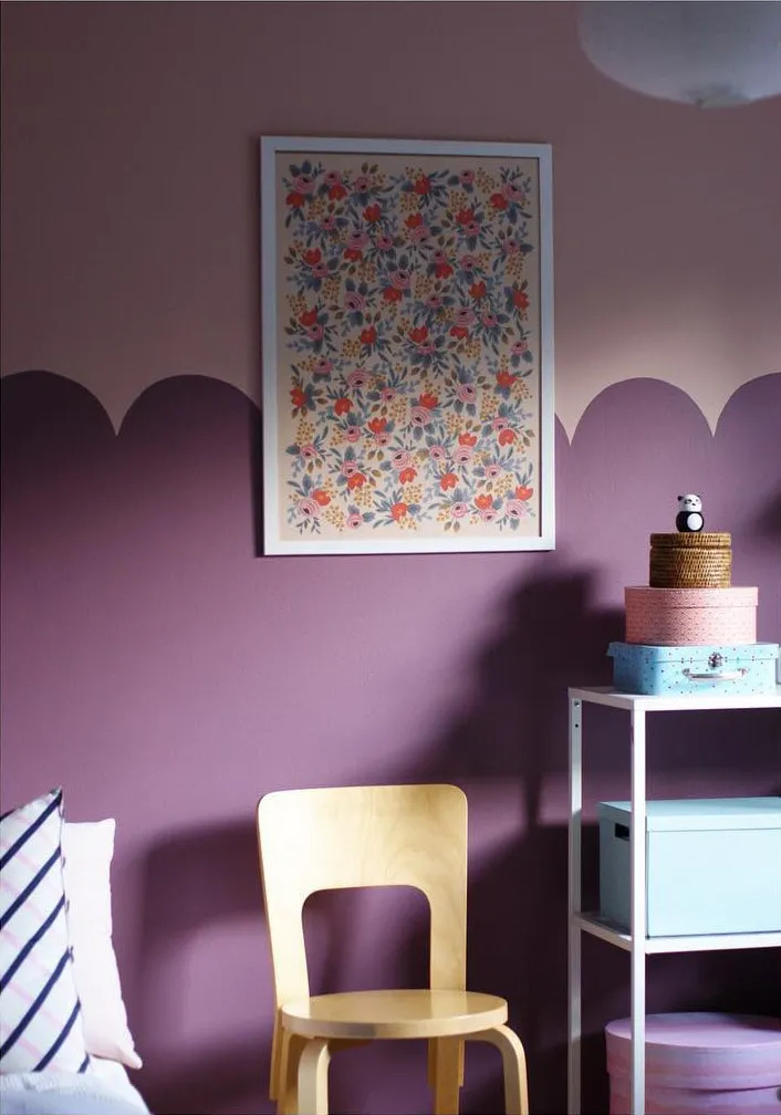 Interior with paint color Tikkurila Heather V425