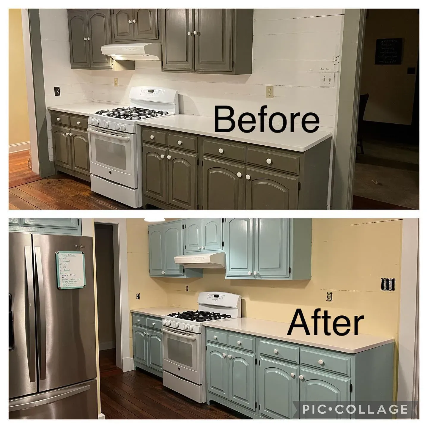 SW 6478 kitchen cabinets makeover