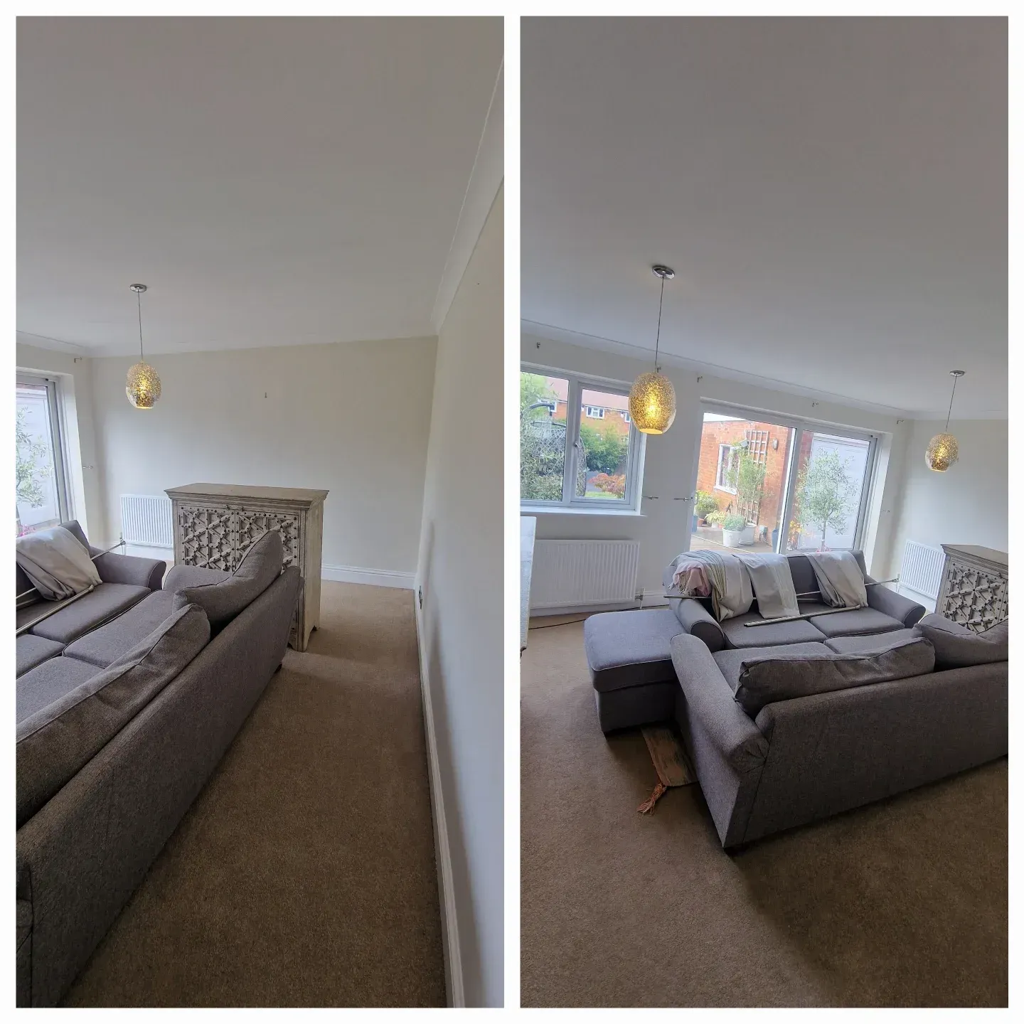 Dulux White Chiffon living room makeover