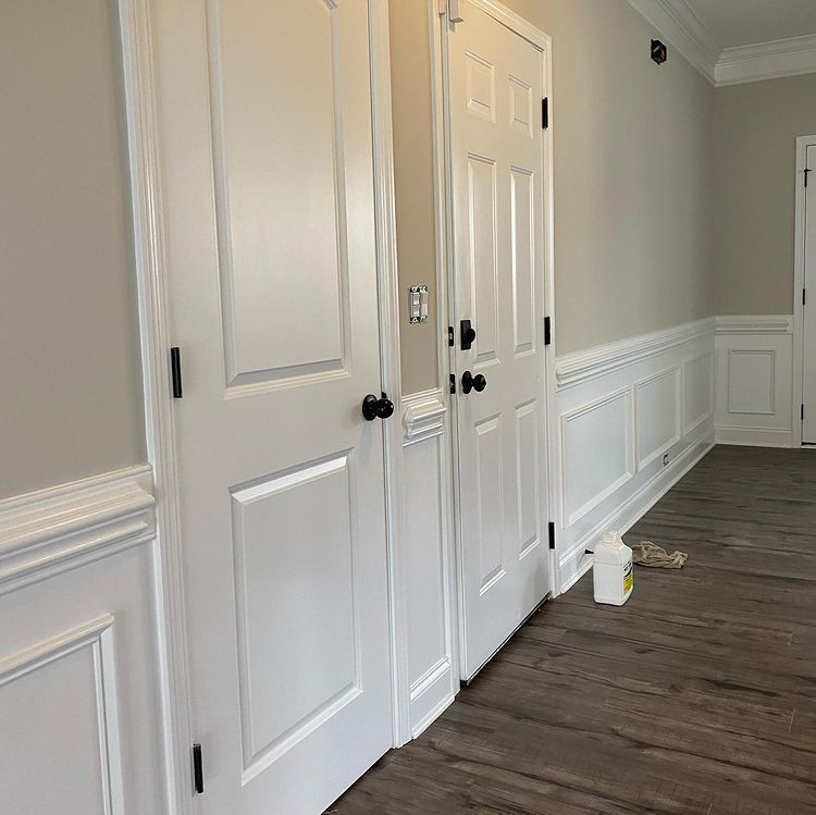White doors with gray paint color interior idea
