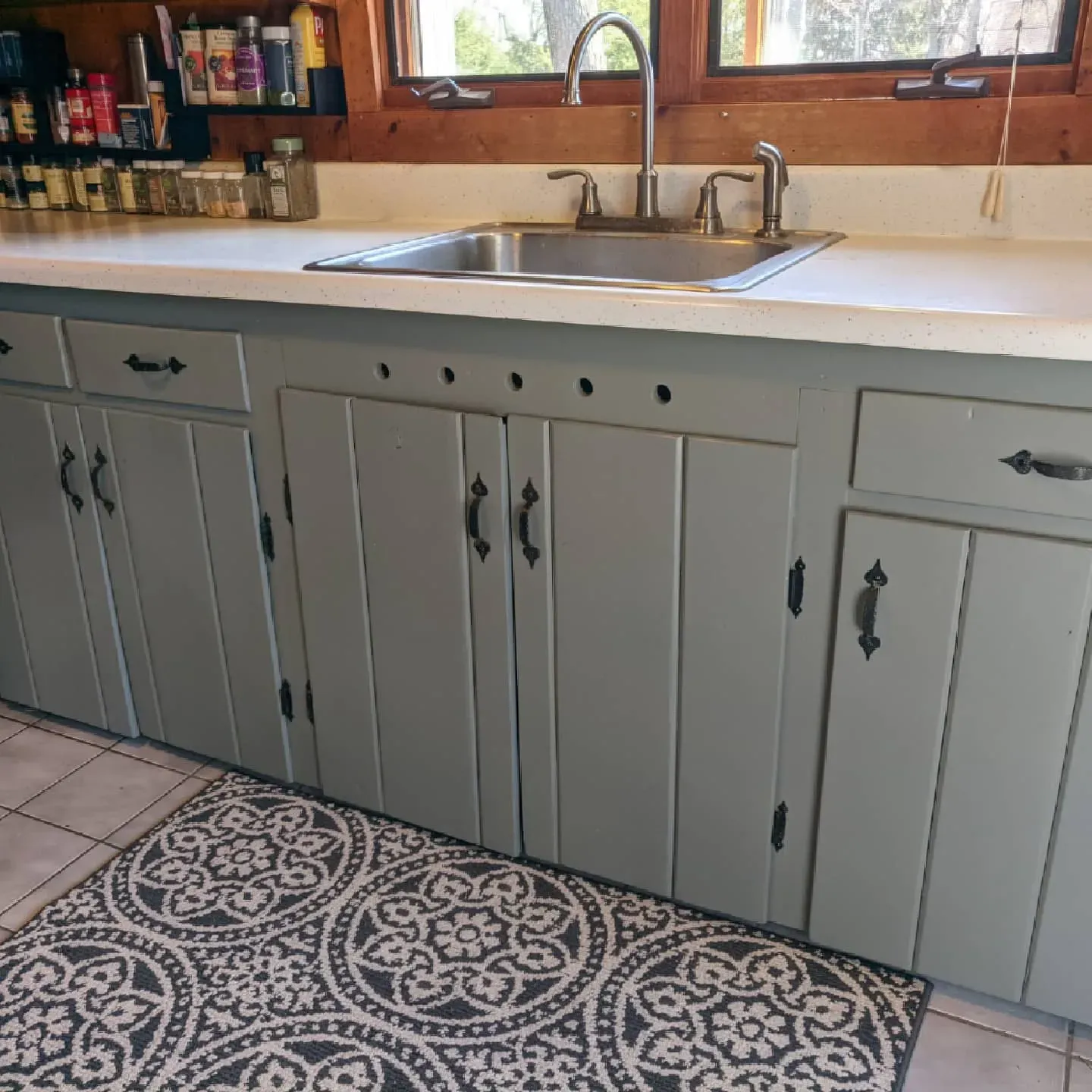 Sherwin Williams Willowleaf kitchen cabinets paint