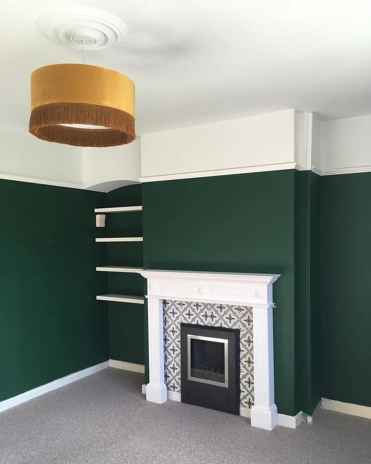 Green victorian interior Dulux Southern Pine 90GY 08/187