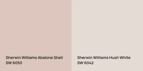 SW 6050 Abalone Shell vs SW 6042 Hush White