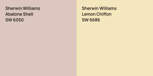 SW 6050 Abalone Shell vs SW 6686 Lemon Chiffon