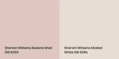 SW 6050 Abalone Shell vs SW 6084 Modest White