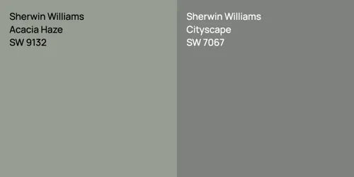 SW 9132 Acacia Haze vs SW 7067 Cityscape