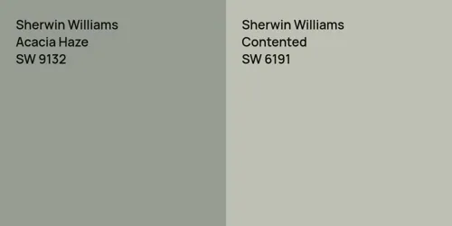 SW 9132 Acacia Haze vs SW 6191 Contented