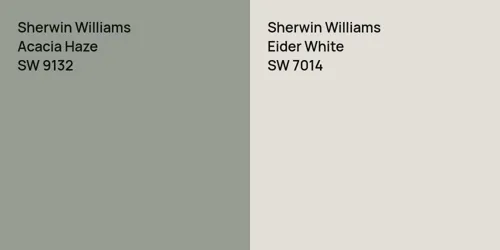 SW 9132 Acacia Haze vs SW 7014 Eider White