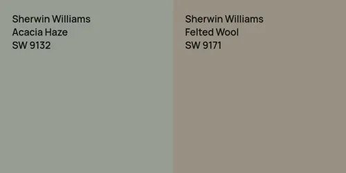 SW 9132 Acacia Haze vs SW 9171 Felted Wool