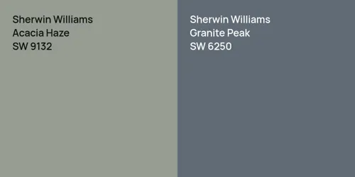 SW 9132 Acacia Haze vs SW 6250 Granite Peak