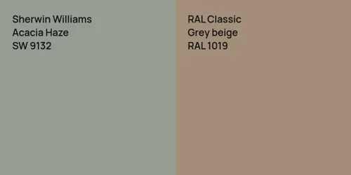 SW 9132 Acacia Haze vs RAL 1019  Grey beige