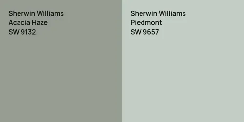 SW 9132 Acacia Haze vs SW 9657 Piedmont