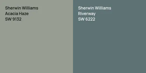 SW 9132 Acacia Haze vs SW 6222 Riverway