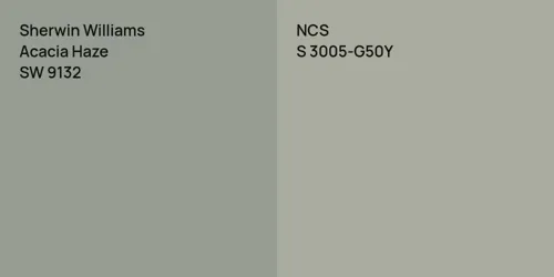 SW 9132 Acacia Haze vs S 3005-G50Y 