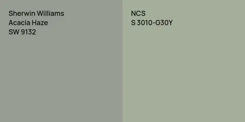 SW 9132 Acacia Haze vs S 3010-G30Y 