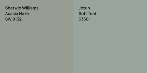 SW 9132 Acacia Haze vs 6350 Soft Teal