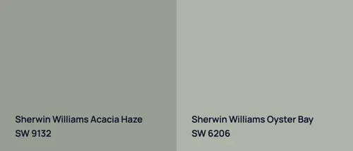 SW 9132 Acacia Haze vs SW 6206 Oyster Bay