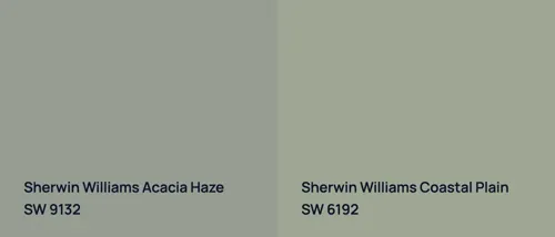 SW 9132 Acacia Haze vs SW 6192 Coastal Plain