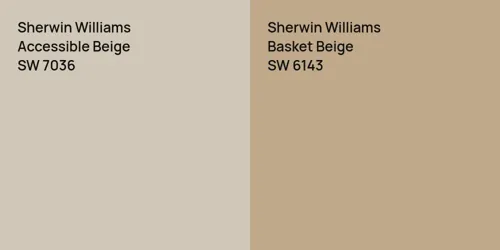 SW 7036 Accessible Beige vs SW 6143 Basket Beige