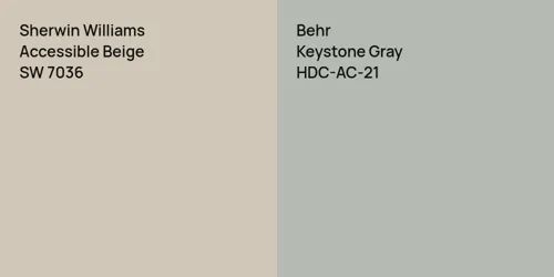 SW 7036 Accessible Beige vs HDC-AC-21 Keystone Gray