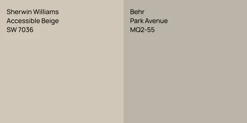 SW 7036 Accessible Beige vs MQ2-55 Park Avenue