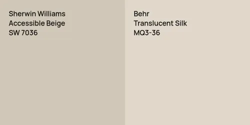 SW 7036 Accessible Beige vs MQ3-36 Translucent Silk