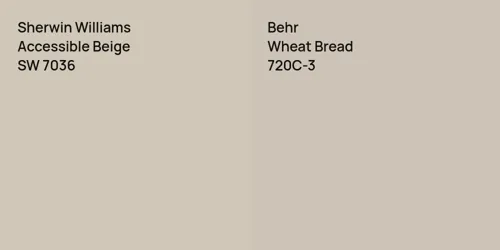 SW 7036 Accessible Beige vs 720C-3 Wheat Bread