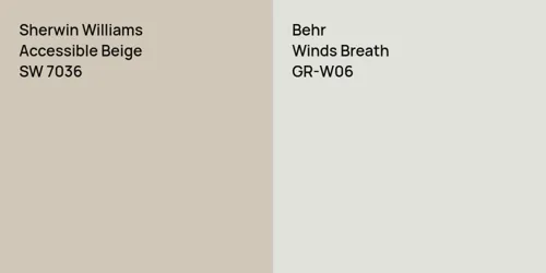 SW 7036 Accessible Beige vs GR-W06 Winds Breath