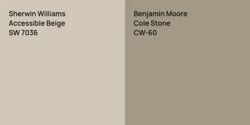 SW 7036 Accessible Beige vs CW-60 Cole Stone