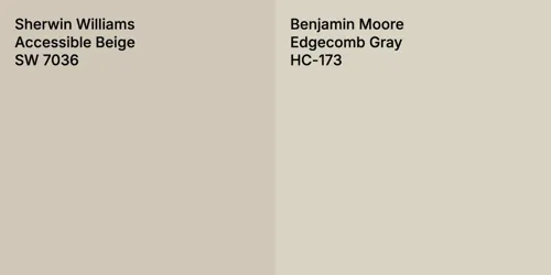 SW 7036 Accessible Beige vs HC-173 Edgecomb Gray