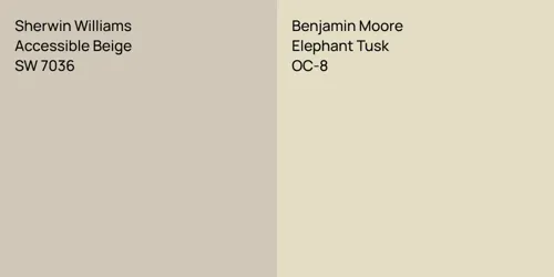 SW 7036 Accessible Beige vs OC-8 Elephant Tusk