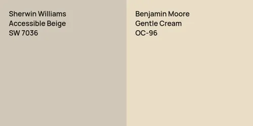 SW 7036 Accessible Beige vs OC-96 Gentle Cream