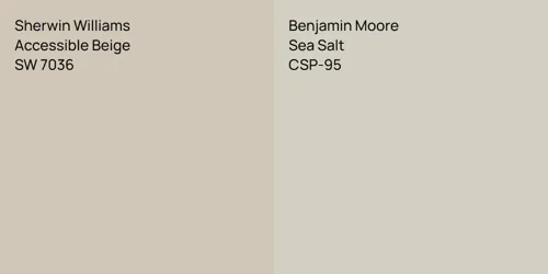 SW 7036 Accessible Beige vs CSP-95 Sea Salt