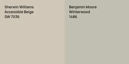 SW 7036 Accessible Beige vs 1486 Winterwood