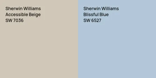 SW 7036 Accessible Beige vs SW 6527 Blissful Blue