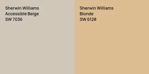 SW 7036 Accessible Beige vs SW 6128 Blonde